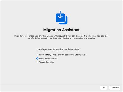 apple migration assistant pc